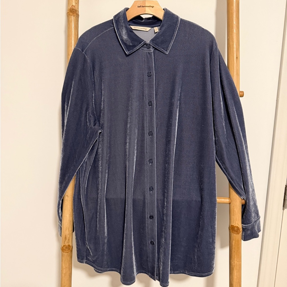 Soft Surroundings Blue Velvet Tunic